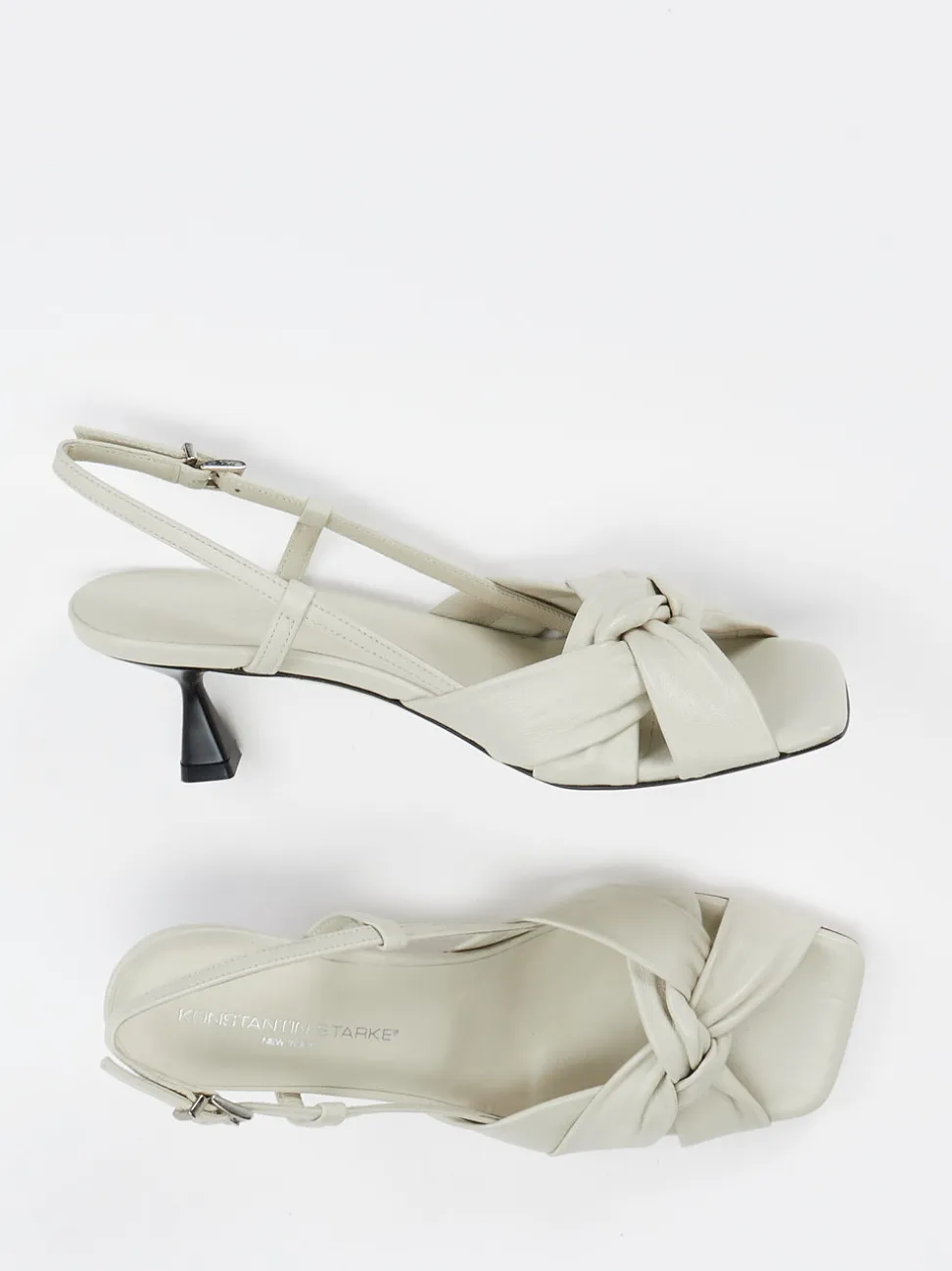 Konstantin Starke – Slingback-Sandalette aus Lammleder Cremeweiß