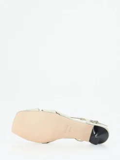 Konstantin Starke – Slingback-Sandalette aus Lammleder Cremeweiß
