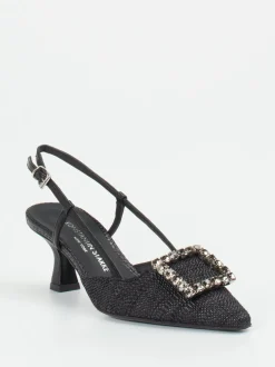 Konstantin Starke – Slingback-Pumps aus Flechtleder schwarz