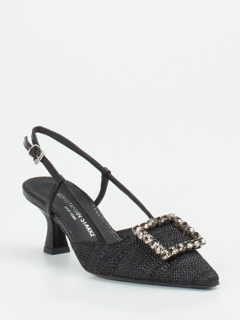 Konstantin Starke – Slingback-Pumps aus Flechtleder schwarz