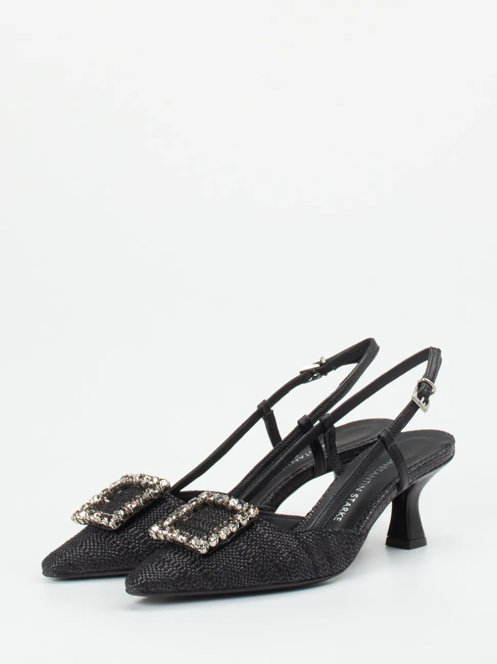 Konstantin Starke – Slingback-Pumps aus Flechtleder schwarz