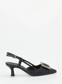 Konstantin Starke – Slingback-Pumps aus Flechtleder schwarz