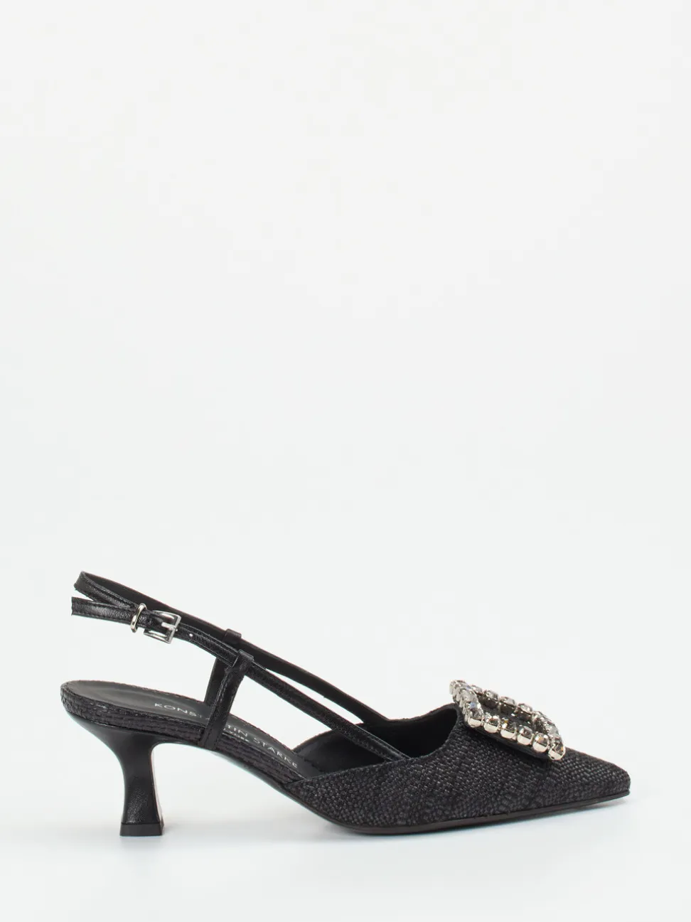 Konstantin Starke – Slingback-Pumps aus Flechtleder schwarz