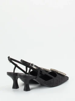 Konstantin Starke – Slingback-Pumps aus Flechtleder schwarz