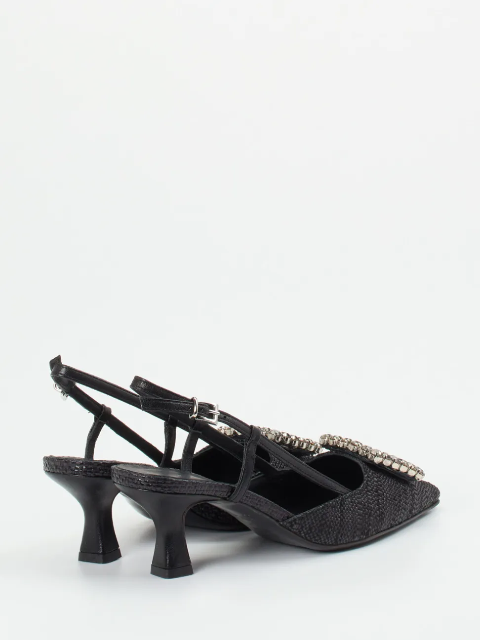 Konstantin Starke – Slingback-Pumps aus Flechtleder schwarz