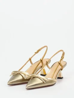 Konstantin Starke – Slingback-Pumps aus Metallicleder Gold