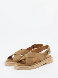 Konstantin Starke – Slingback-Sandale aus Veloursleder sand