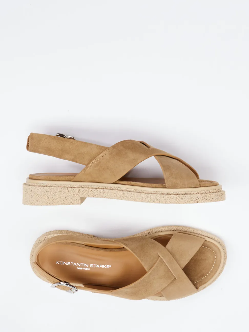 Konstantin Starke – Slingback-Sandale aus Veloursleder sand