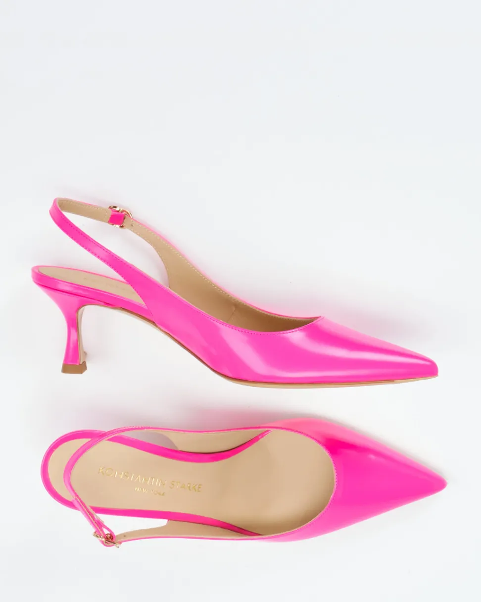 Konstantin Starke – Slingback-Pumps aus Hochglanzleder pink