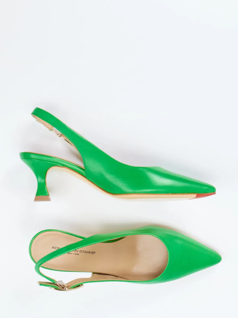 Konstantin Starke – Slingback-Pumps aus Lammleder grün
