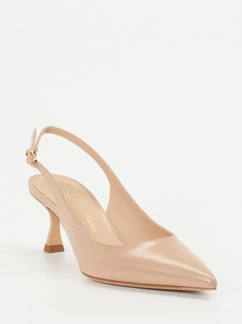 Konstantin Starke – Slingpumps aus Hochglanzleder beige