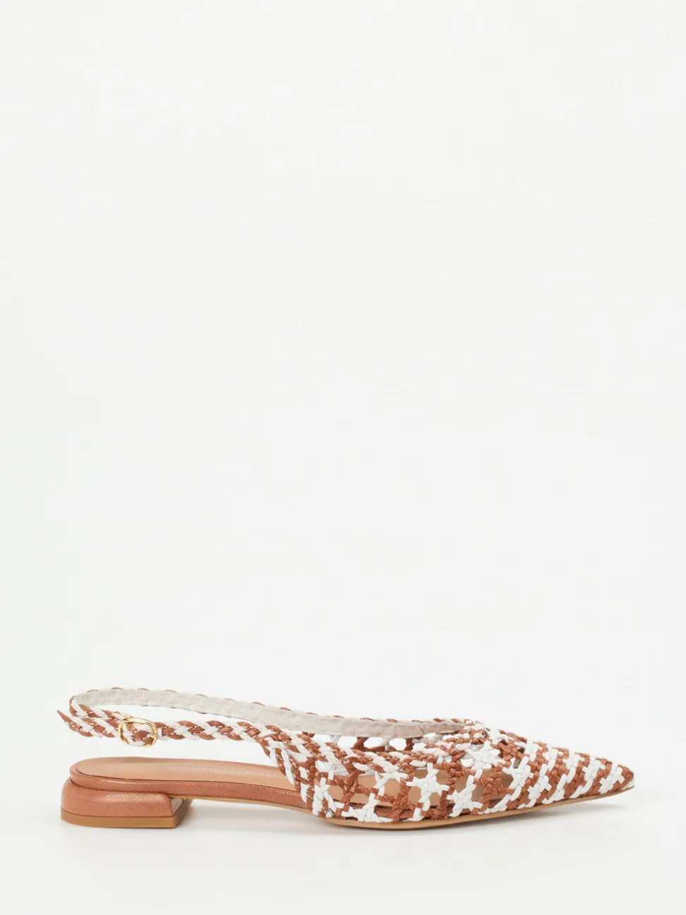 Konstantin Starke – Slingpumps aus Flechtleder rostbraun