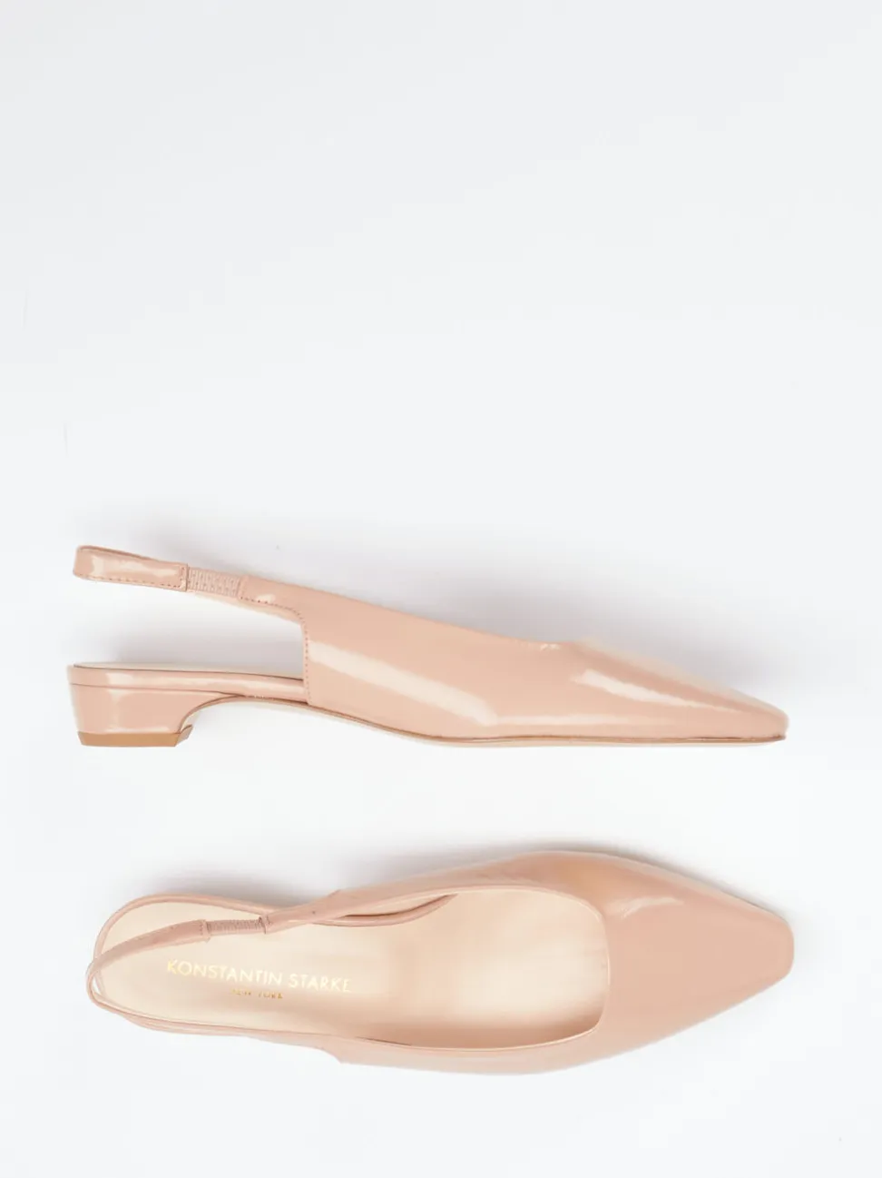 Konstantin Starke – Slingpumps aus Lackleder Rosébeige