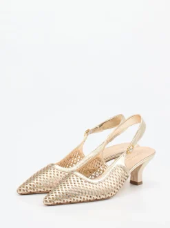 Konstantin Starke – Slingpumps aus Metallicleder gold