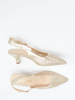 Konstantin Starke – Slingpumps aus Metallicleder gold