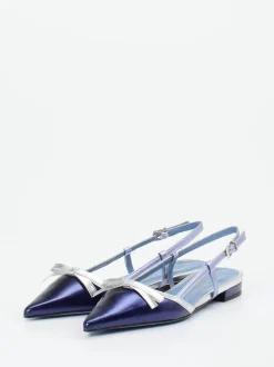 Konstantin Starke – Slingpumps aus Metallicleder blau