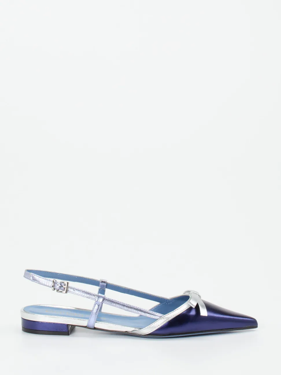 Konstantin Starke – Slingpumps aus Metallicleder blau