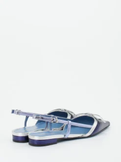 Konstantin Starke – Slingpumps aus Metallicleder blau