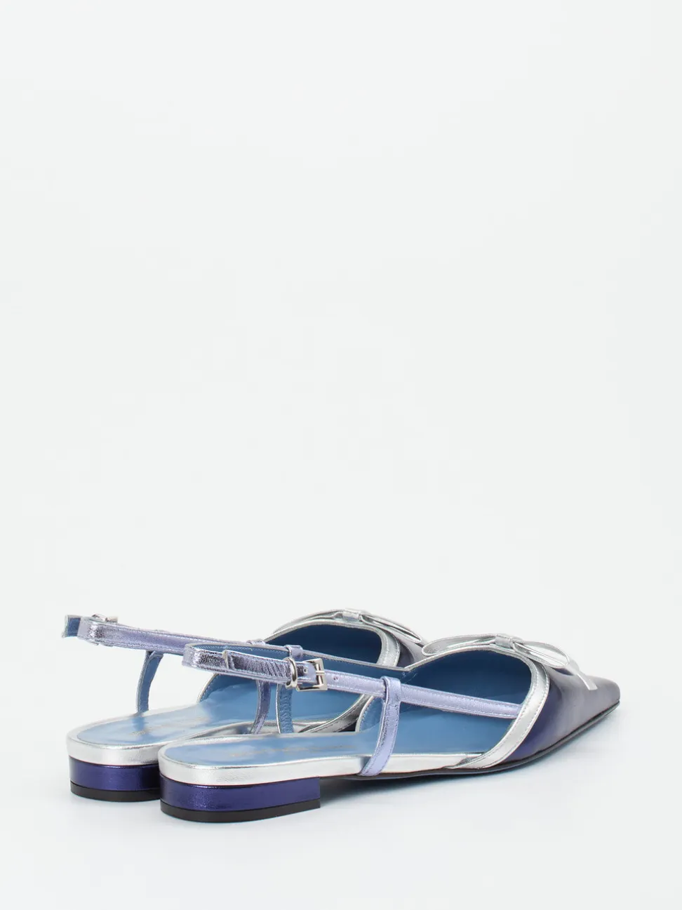 Konstantin Starke – Slingpumps aus Metallicleder blau