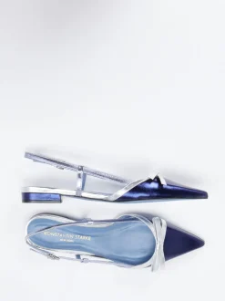 Konstantin Starke – Slingpumps aus Metallicleder blau