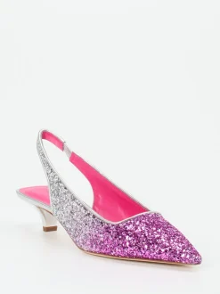 Konstantin Starke – Slingpumps aus Metallicleder Pink