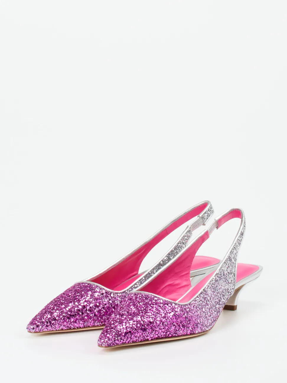 Konstantin Starke – Slingpumps aus Metallicleder Pink