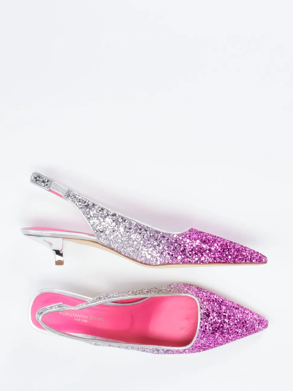 Konstantin Starke – Slingpumps aus Metallicleder Pink