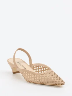 Konstantin Starke – Slingpumps aus Lammleder beige Mesh