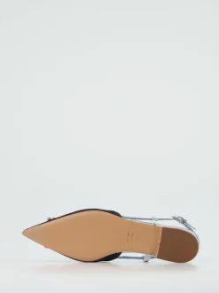 Konstantin Starke – Slingpumps aus Textil und Metallicleder