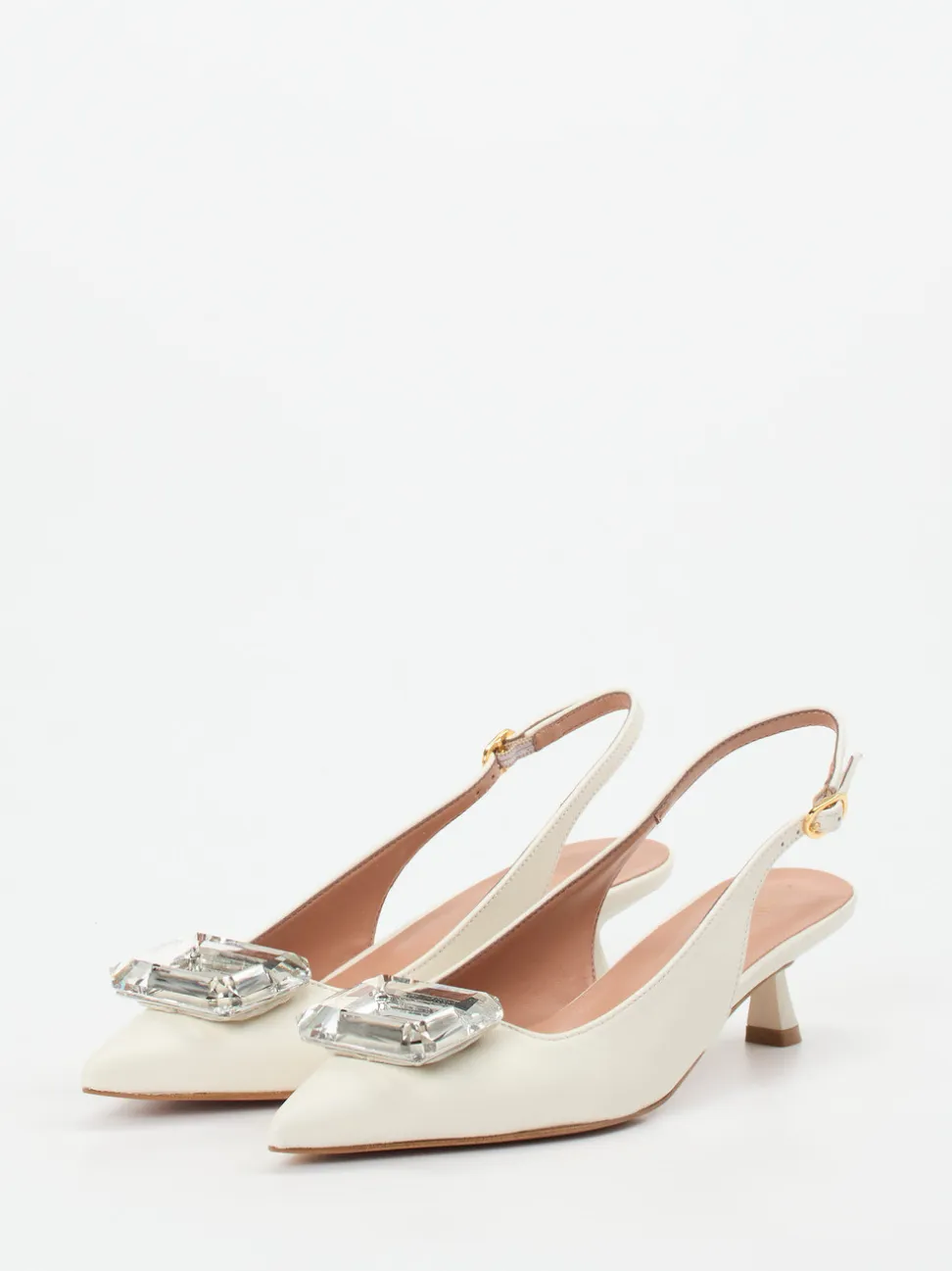 Konstantin Starke – Slingpumps aus Lammleder cremeweiß