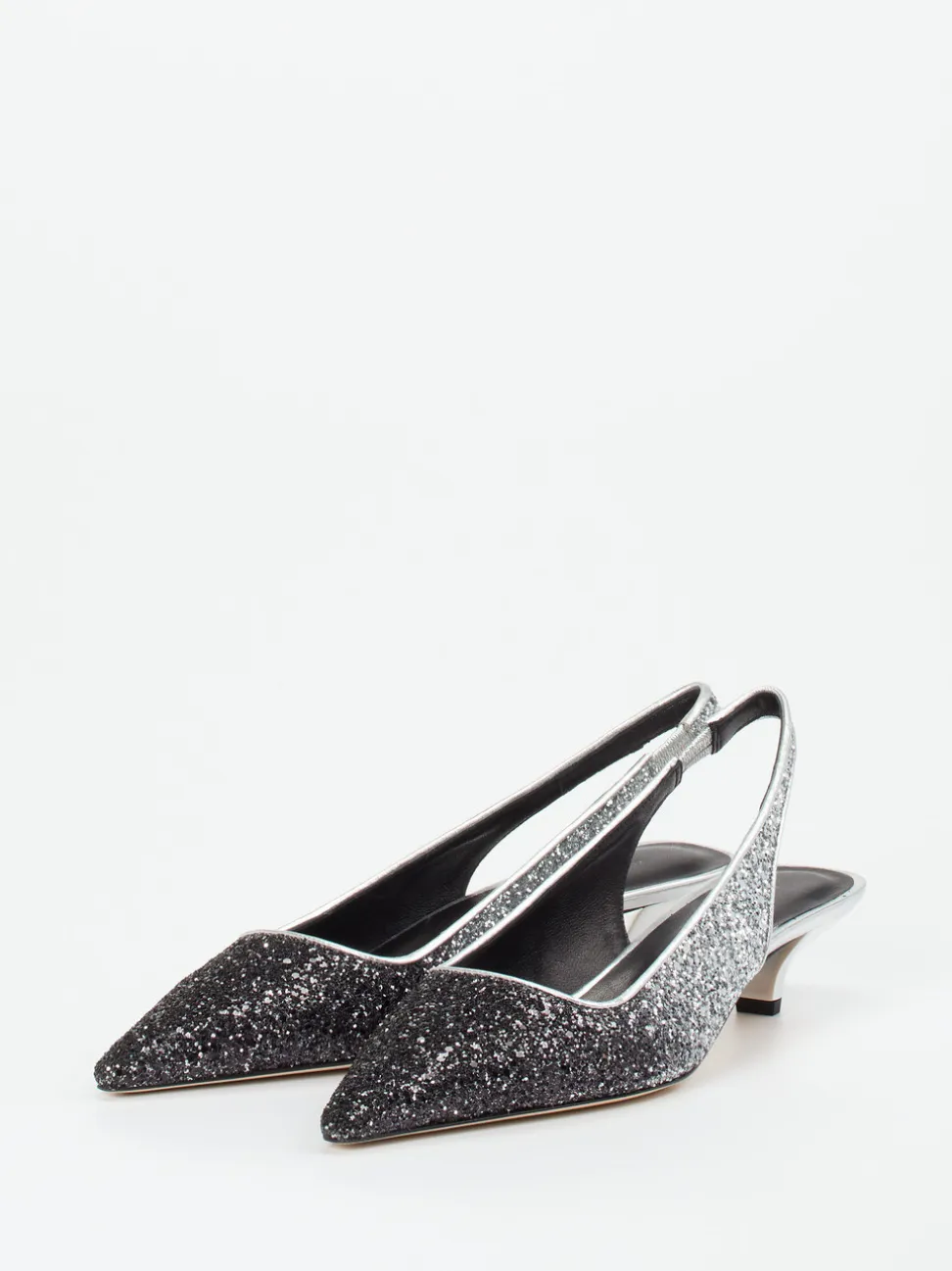 Konstantin Starke – Slingpumps aus Metallicleder Schwarz
