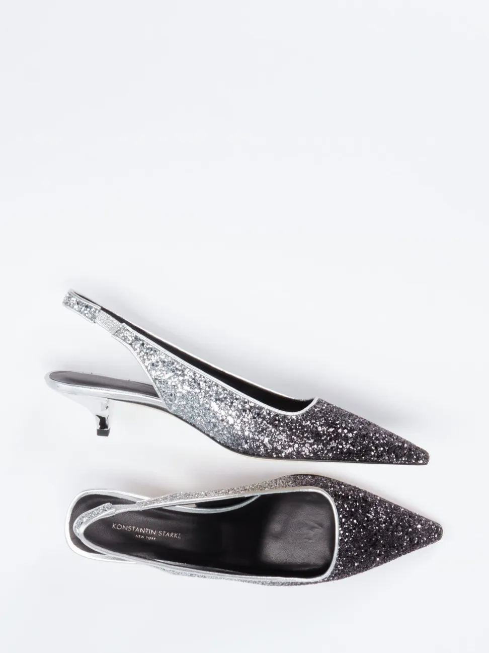 Konstantin Starke – Slingpumps aus Metallicleder Schwarz