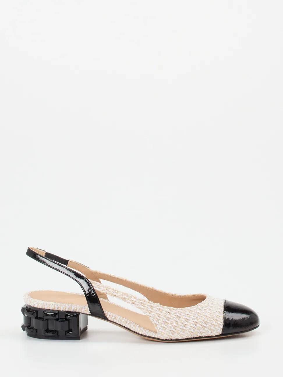 Konstantin Starke – Slingpumps aus Tweed und Lackleder Beige