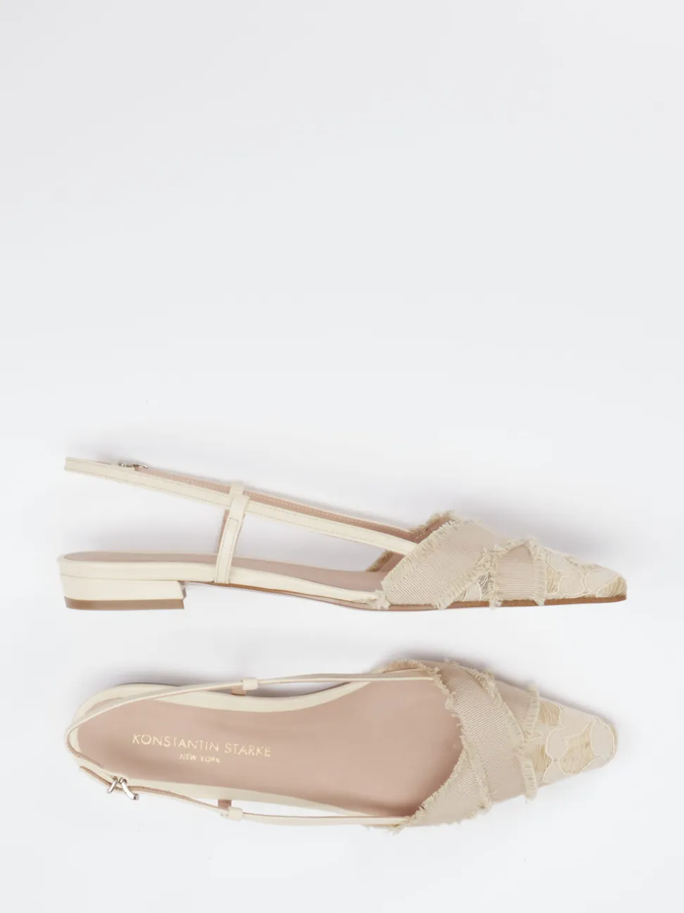 Konstantin Starke – Slingpumps aus Spitze in Beige