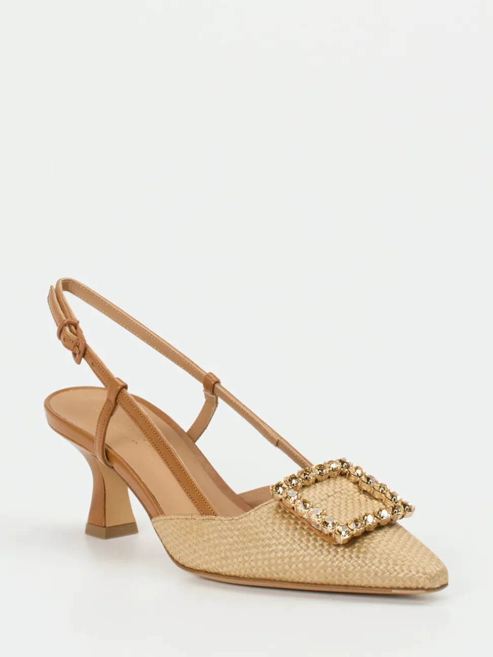 Konstantin Starke – Slingpumps aus Flechtleder Beige
