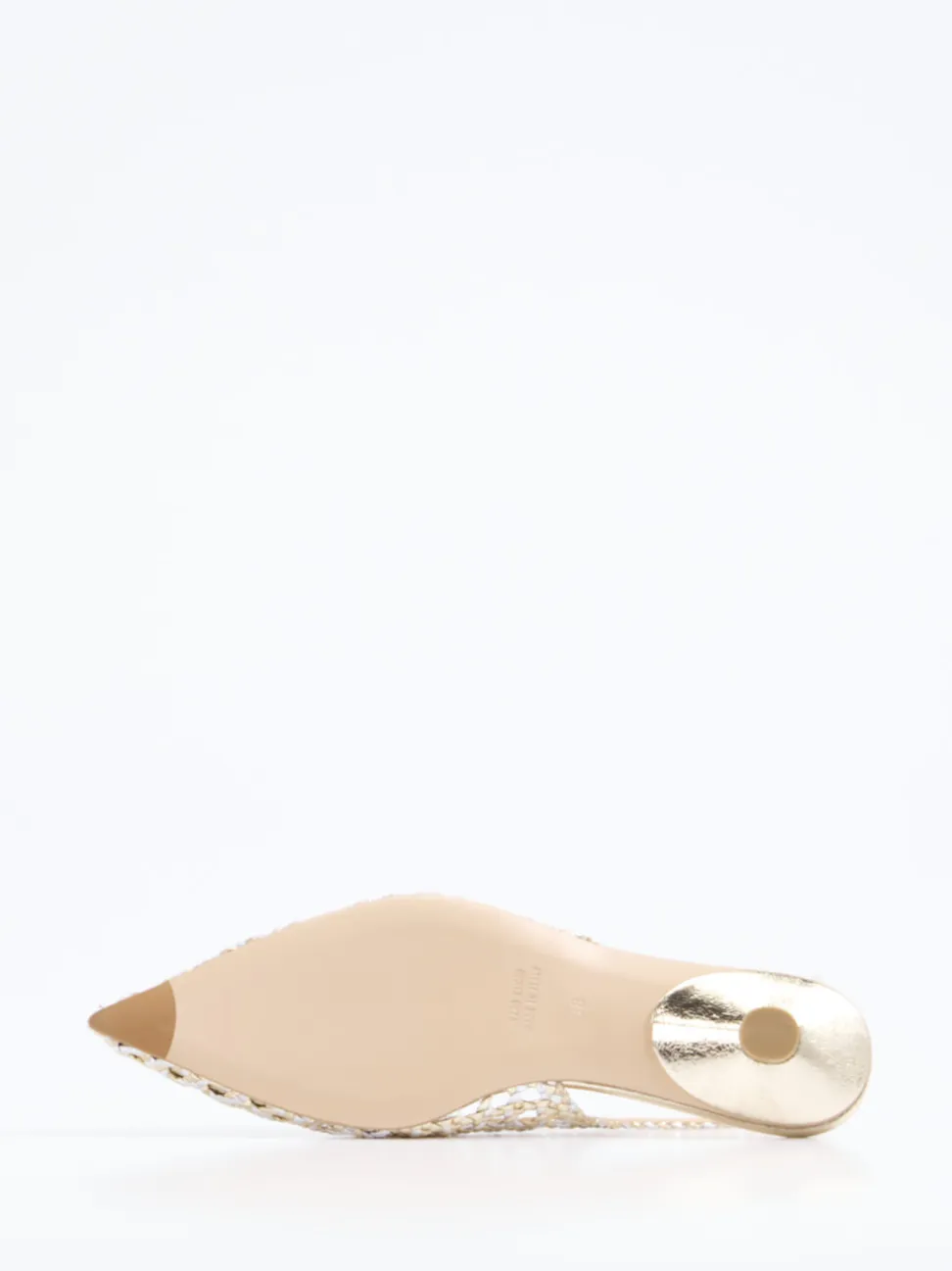 Konstantin Starke – Slingpumps aus Flechtleder Gold
