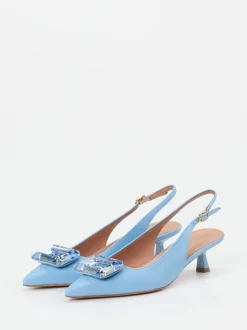 Konstantin Starke – Slingpumps aus Lammleder Himmelblau