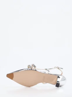 Konstantin Starke – Slingpumps aus Metallicleder silber