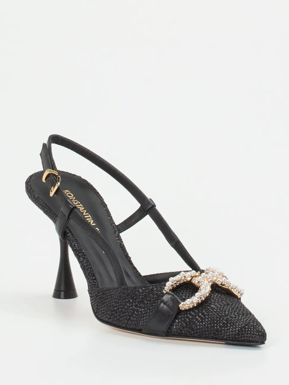 Konstantin Starke – Slingpumps aus Textilgewebe Schwarz
