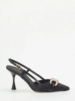 Konstantin Starke – Slingpumps aus Textilgewebe Schwarz