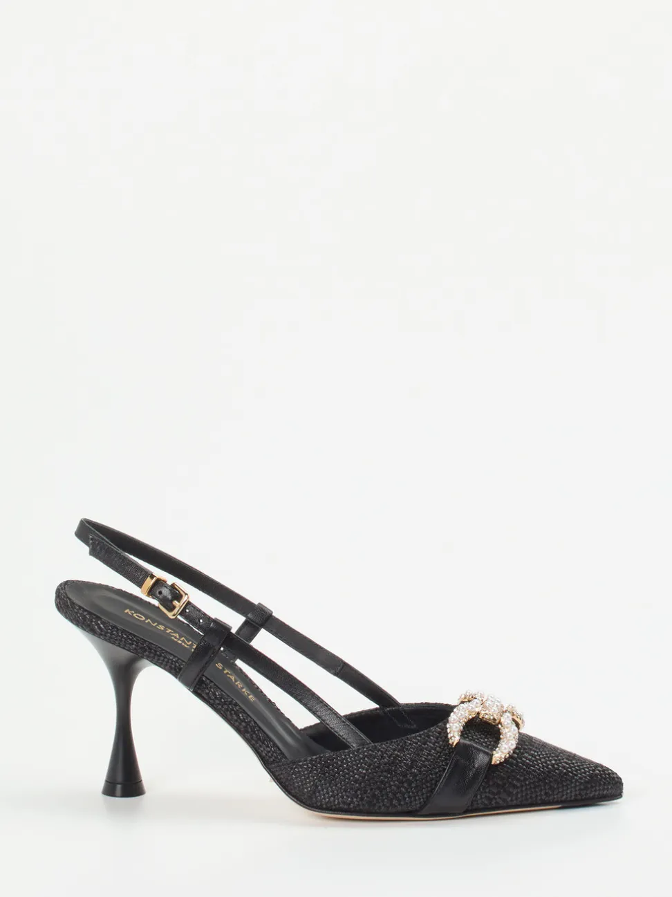 Konstantin Starke – Slingpumps aus Textilgewebe Schwarz
