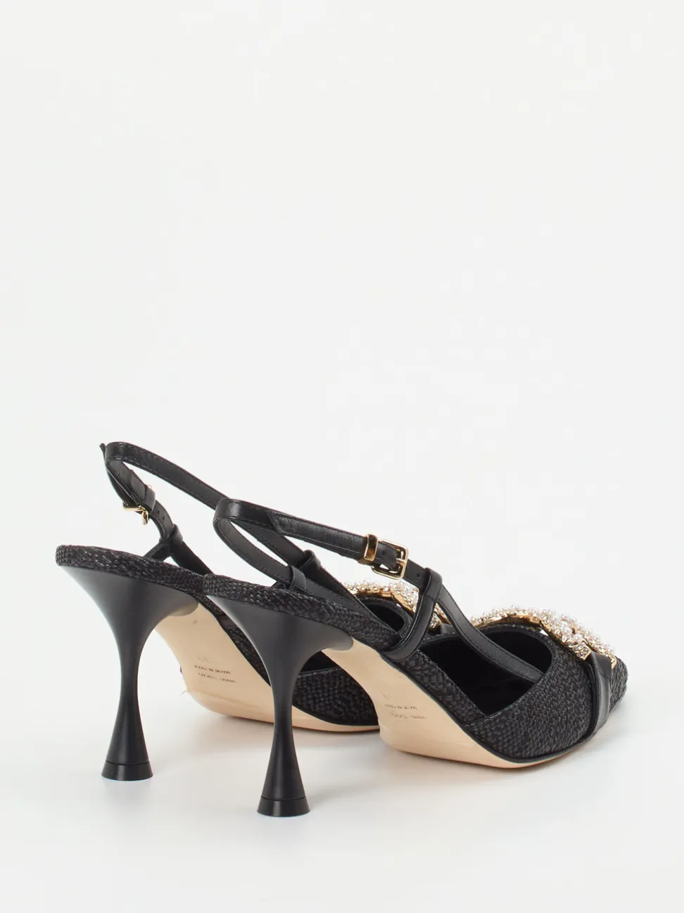 Konstantin Starke – Slingpumps aus Textilgewebe Schwarz