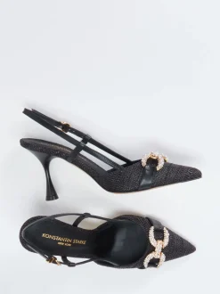 Konstantin Starke – Slingpumps aus Textilgewebe Schwarz
