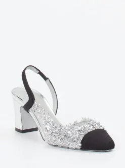 Konstantin Starke – Slingpumps aus Metallicleder Silber