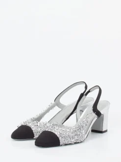 Konstantin Starke – Slingpumps aus Metallicleder Silber