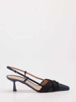Konstantin Starke – Slingpumps aus Textil Dunkelblau