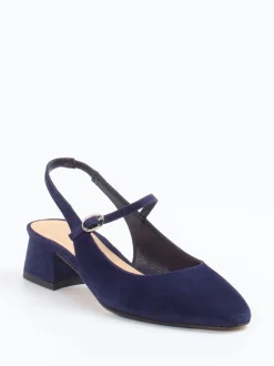 Konstantin Starke – Slingpumps aus Veloursleder Dunkelblau