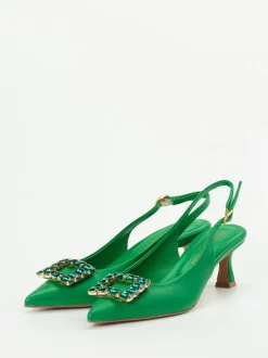 Konstantin Starke – Slingpumps aus Lammleder Smaragdgrün