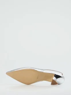 Konstantin Starke – Slingpumps aus Metallicleder silber