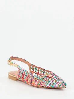 Konstantin Starke – Slingpumps aus Flechtleder Multicolor